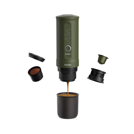 Outin Nano akkumulátoros hordozható kávéfőző - Forest Green (zöld)
